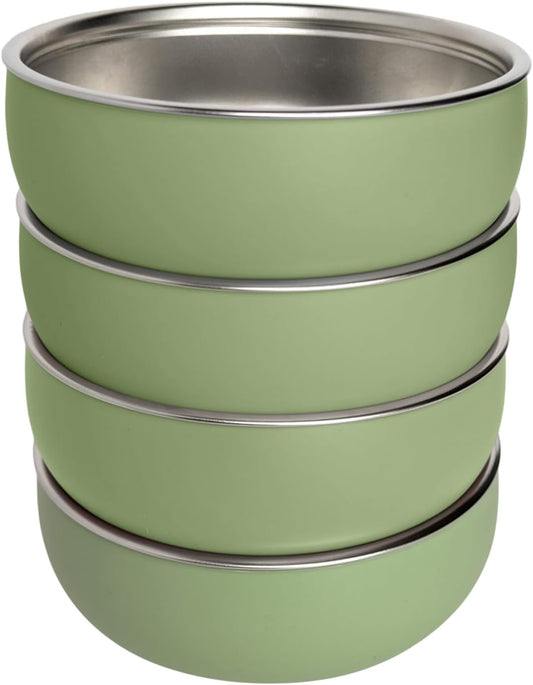 Monkey Proof™ Non-Toxic Stainless Steel Child Bowl 5” with Non-Slip Silicone Shell, (Set of 4