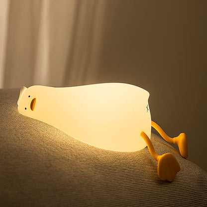 Lying Flat Duck Night Light, 3 Level Dimmable LED Nursery Nightlight,Cute Lamps Silicone Light Up