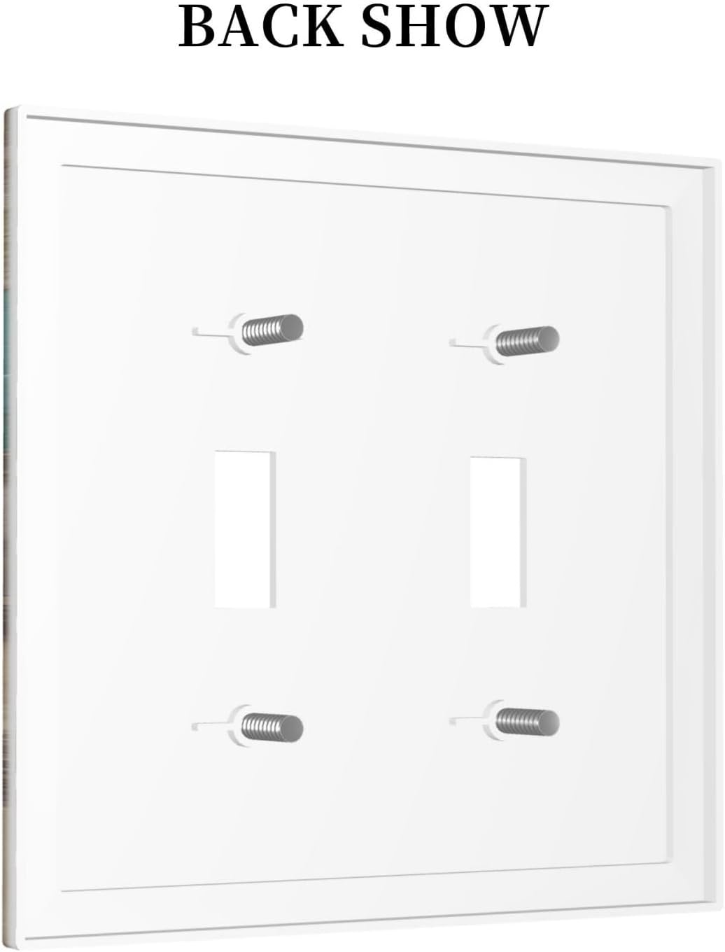 Decorative Switch Plates Vintage Wood Brown Turquoise Splicing 2 Gang Double Toggle Outlet Light
