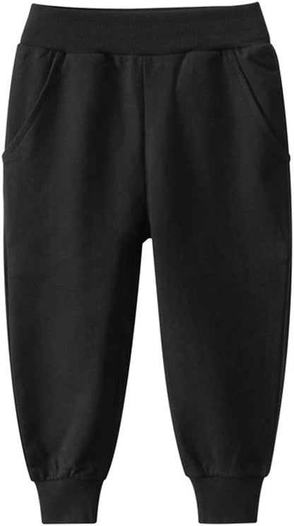 HUAER& Baby Boy's Jogger Pants Dinosaur Car Drawstring Elastic Sweatpants