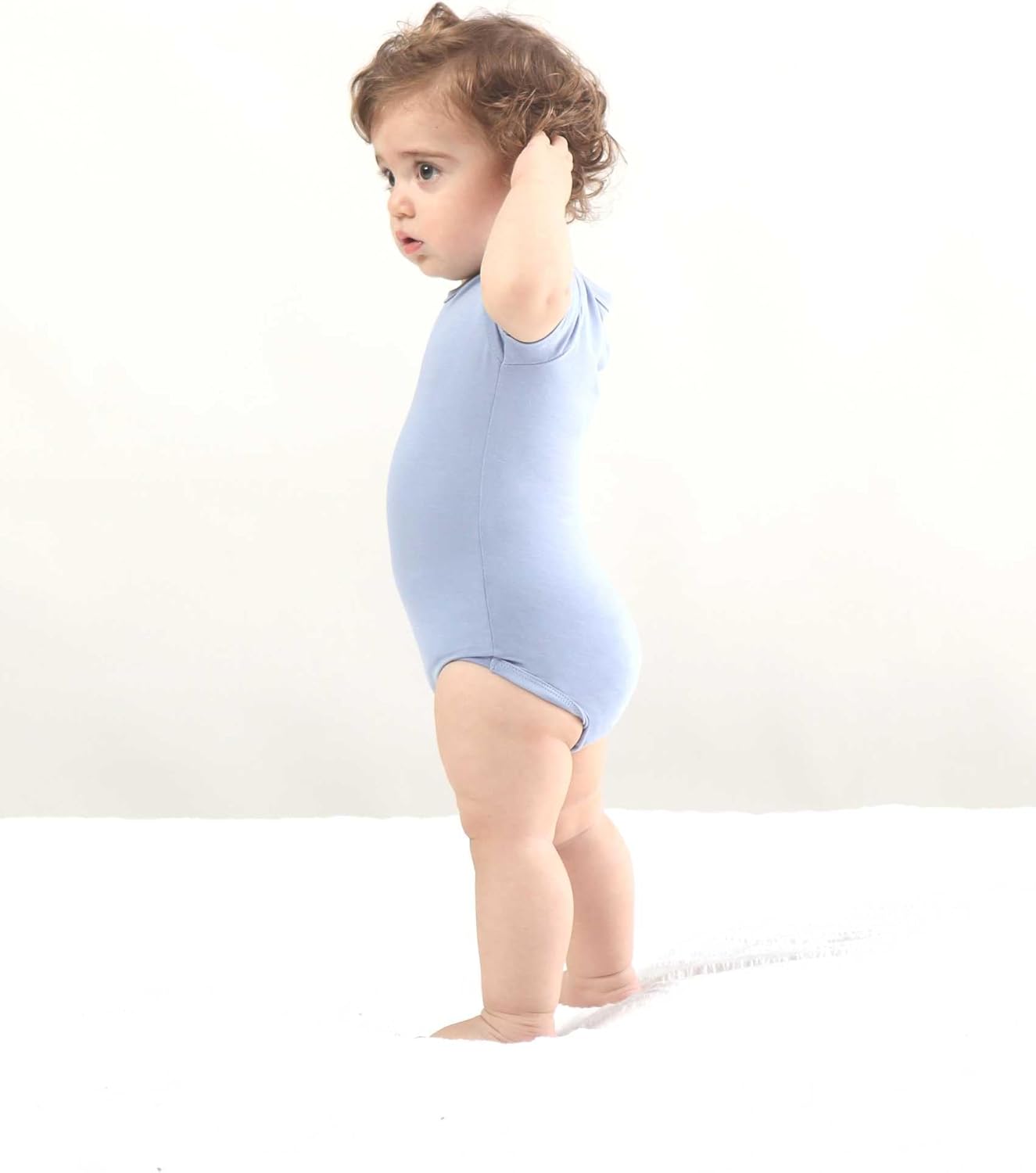 Baby Short Sleeve Solid Bodysuit - Super Soft Rayon made from Bamboo - Newborn Infant Toddler Boy