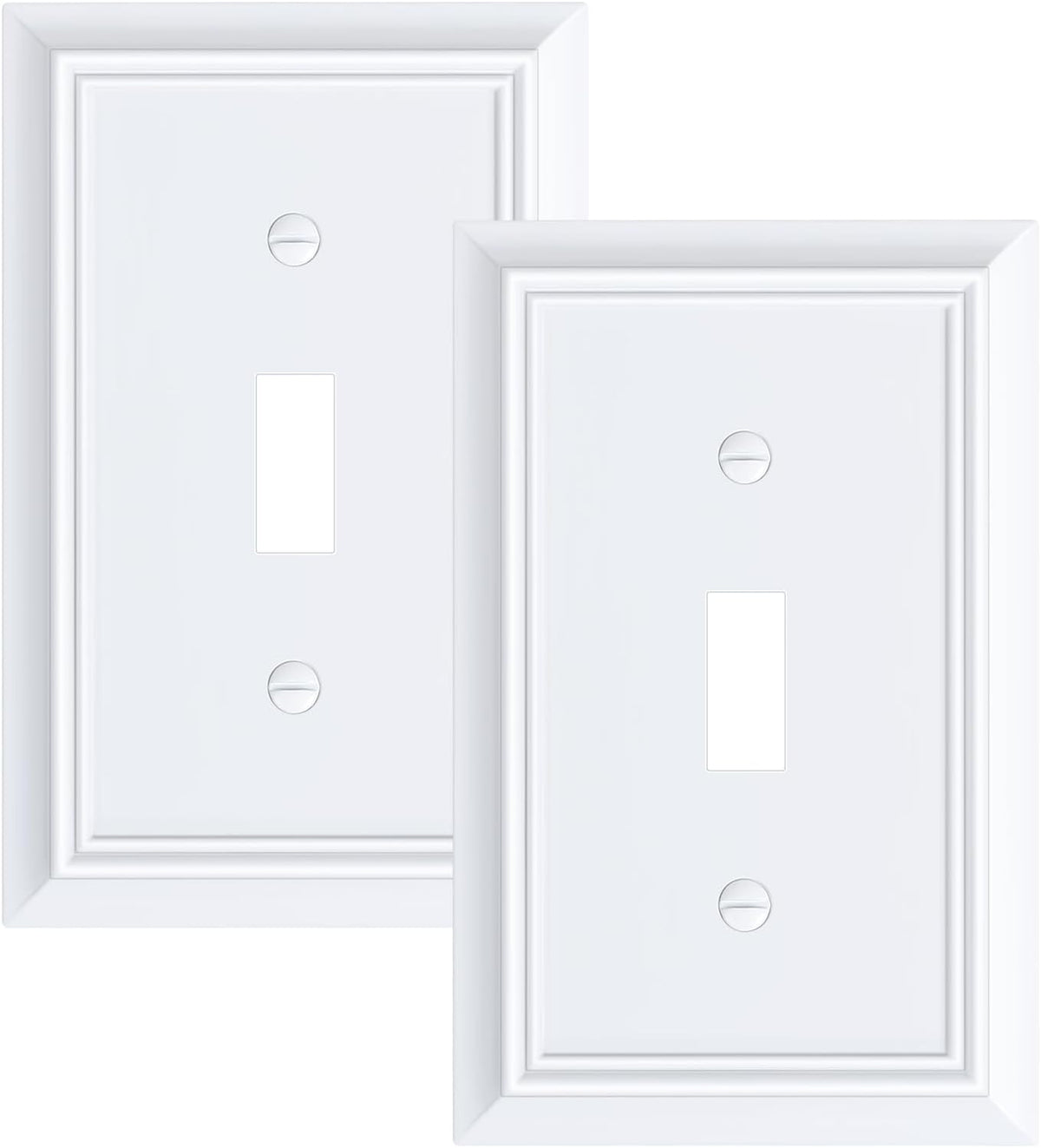 2-Pack Single Toggle Light Switch Cover Plate, Durable Natural Bamboo Fiber Decorative Switch Plate