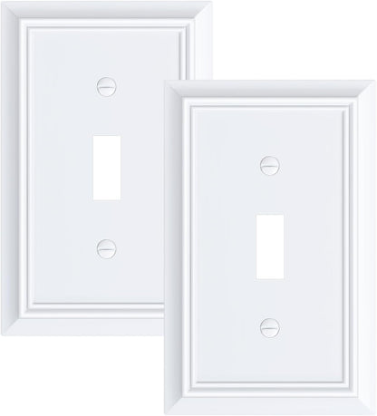 2-Pack Single Toggle Light Switch Cover Plate, Durable Natural Bamboo Fiber Decorative Switch Plate