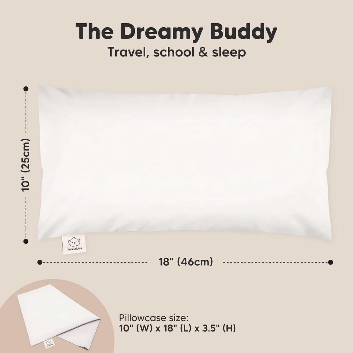 Toddler Pillow with Pillowcase - 10x18 My Little Dreamy Kids Travel Bed Pillows for Sleeping