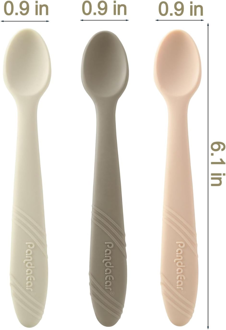 PandaEar 7 Pack Silicone Baby Feeding Spoons, First Stage Training Spoon Infant Utensils Feeding