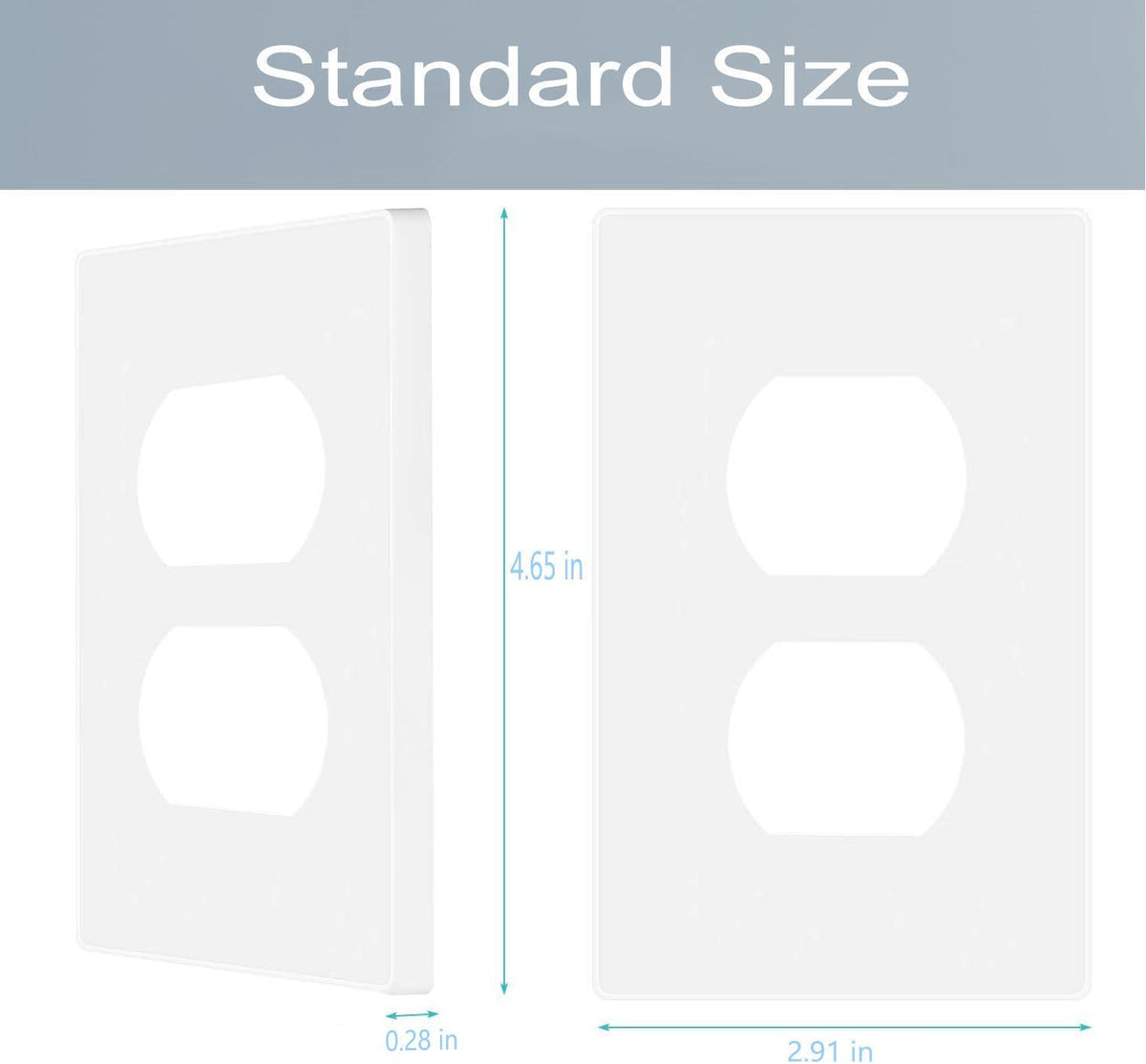 1-Gang Screwless Duplex Wall Plate Cover Single Switch Outlet Electrical Faceplate for Light