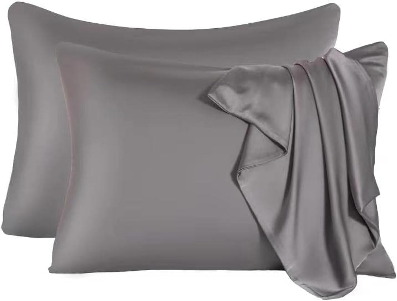 2 Pcs Mulberry Silk Pillowcase for Hair and Skin,Cooling Silk Pillow Case with Hidden