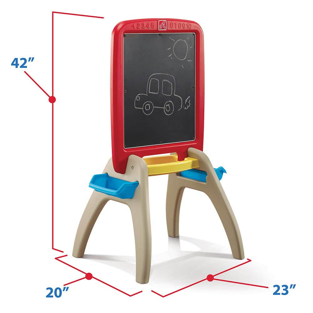 Step2 All Around Easel for Two, Kids Activity Table, Double-Sided Art Board, Made of Durable