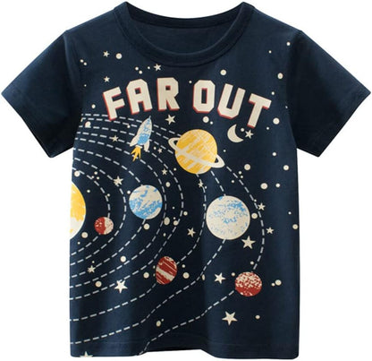Boys' 4-Pack Excavator Short Sleeve Crewneck T-Shirts Top Tee Size 2-7 Years Toddler Boys' Value