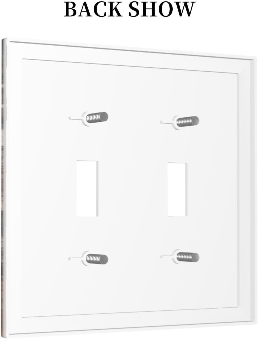 Brown Marble Granite Golden Lines Print Decorative Switch Plates 2 Gang Double Toggle Outlet Light