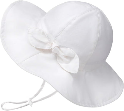 Baby Sun Hat Toddler Girl Beach Hat Adjustable Outdoor Summer Hat UPF 50+ Sun Protection Wide Brim