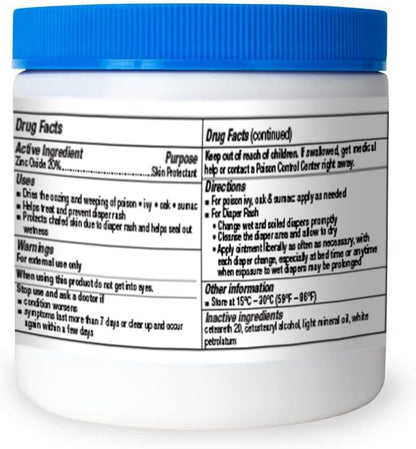 Zinc Oxide 20% Healing Ointment Skin Protectant Barrier 15 Oz Jar Provides Relief and Treatment of