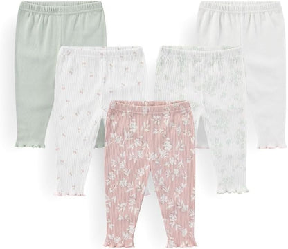 Unisex Baby Boy Girl Pants Sets Cotton Soft Infants Bottoms Casual 5 Pack 0-12 Month Babies'