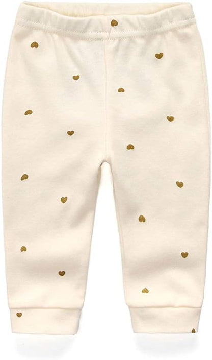 Unisex Newborn Baby Cotton 4-Pack Pants Embroidery Pringting Casual Leggings 0-24 Months for Boys