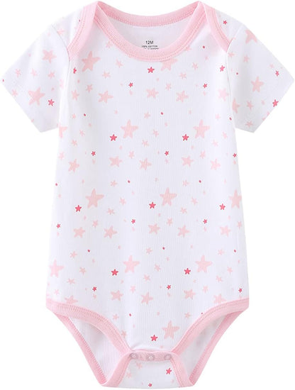 Baby Bodysuit Short Sleeve one-Piece Newborn Baby Clothes for Baby Boy and Girls