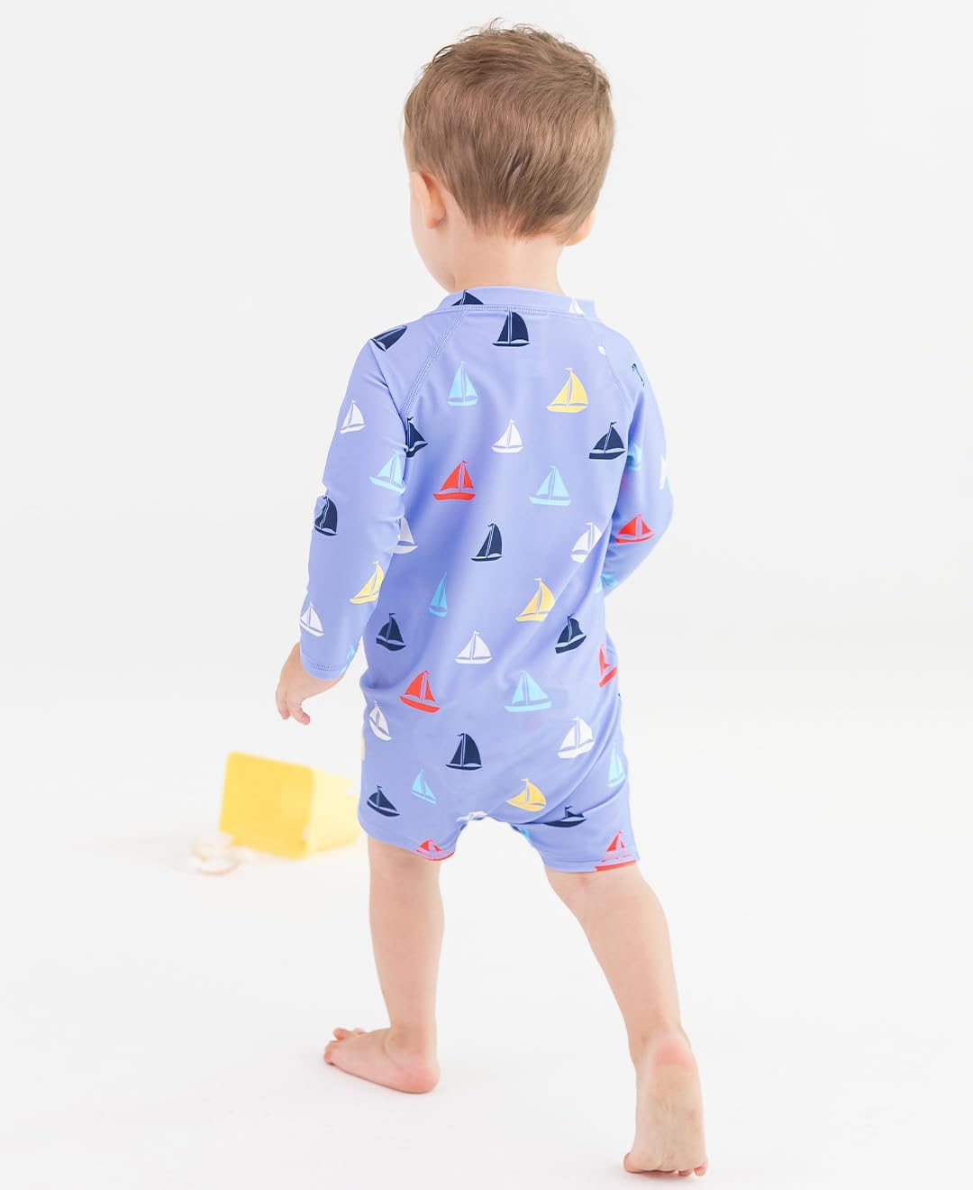 RUGGEDBUTTS Baby/Toddler Boy Swimsuit, One Piece Zipper Rash Guard Sunsuit with UPF 50+ Sun