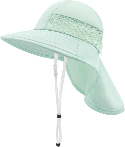 XIAOHAWANG Girls Sun Hat Baby Beach Hats Boys UPF 50+ Kids Summer Protection Cap Toddler Breathable