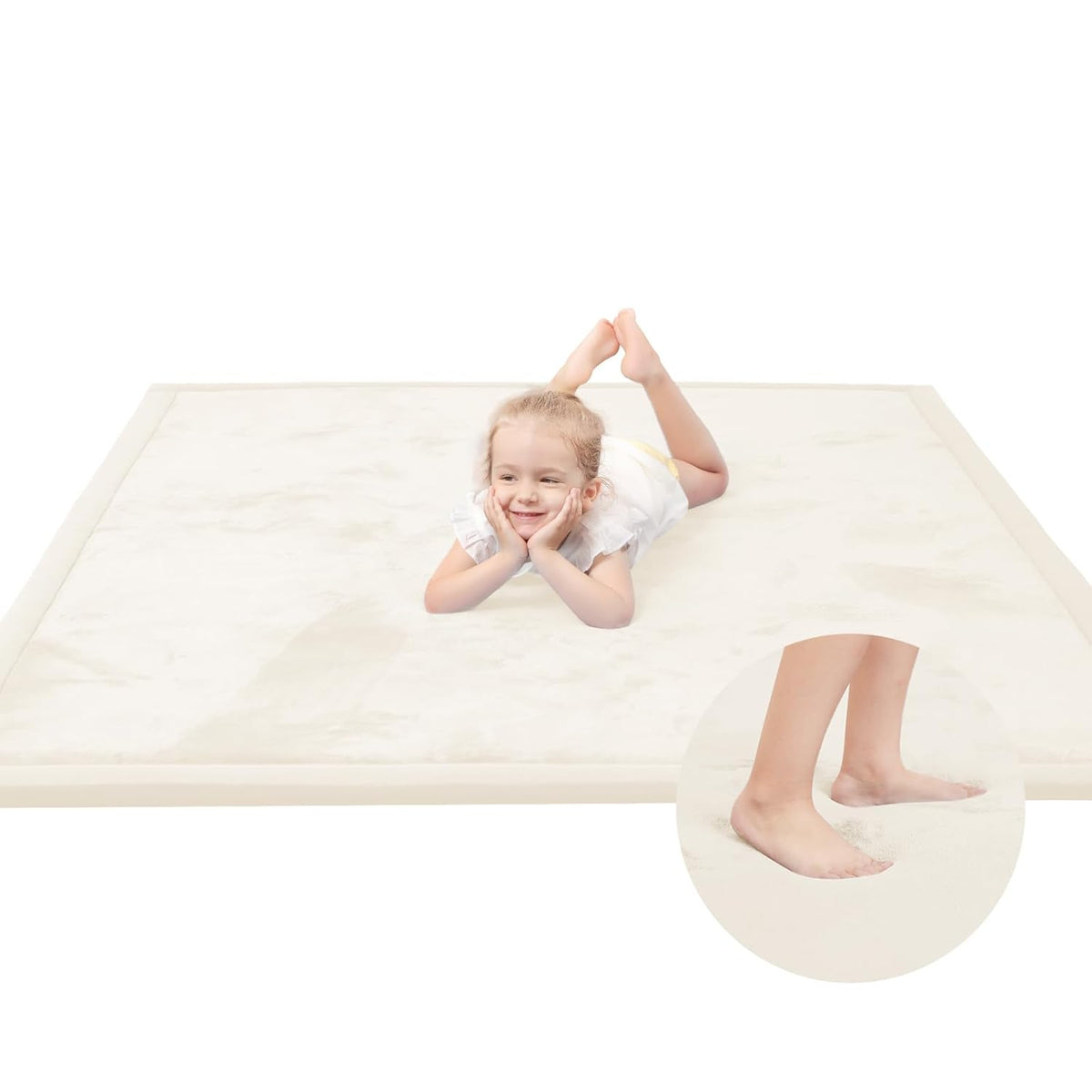 Baby Play Mat for Floor,1.3" Thick Memory Foam Tummy Time Mat for