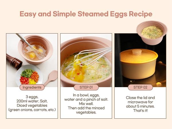 Microwave Silicone Steamer for Baby Food, Made In Korea, Oven & Dishwasher Safe to 482°F, Easy