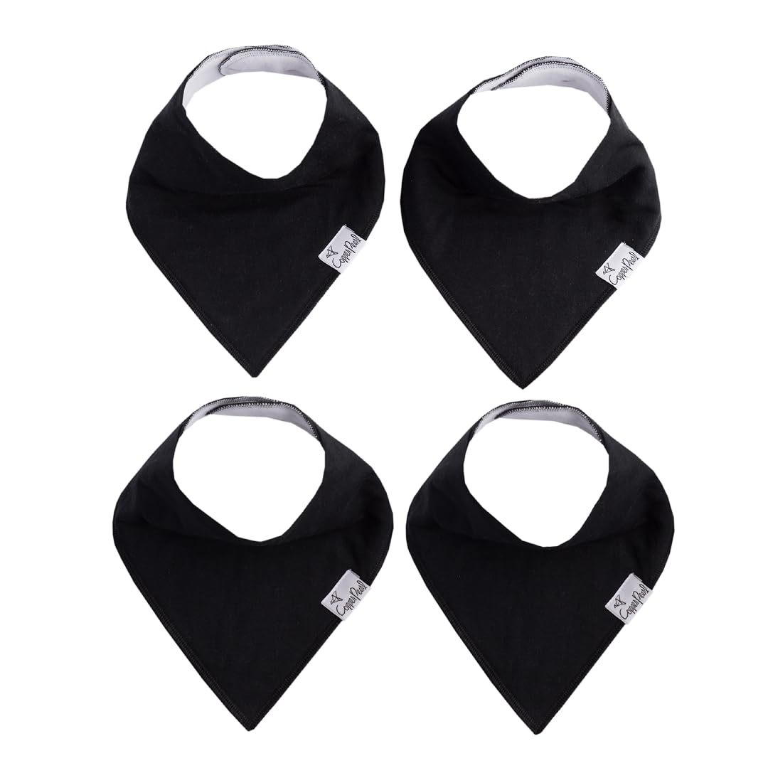 Copper Pearl 4 Pack Soft Cotton Baby Bibs for Drooling and Teething, Absorbent Drool Bibs for Baby