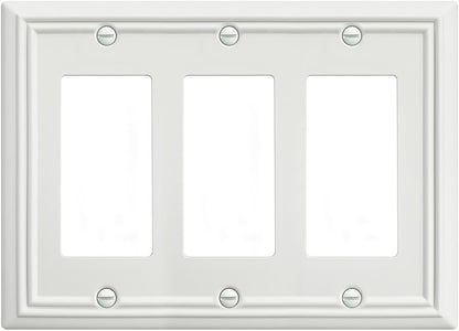 1-Pack Triple Decorator Wall Plate, Off White Wall Outlet Cover for GFCI Outlet, Dimmer Switch
