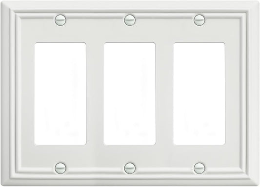 1-Pack Triple Decorator Wall Plate, Off White Wall Outlet Cover for GFCI Outlet, Dimmer Switch