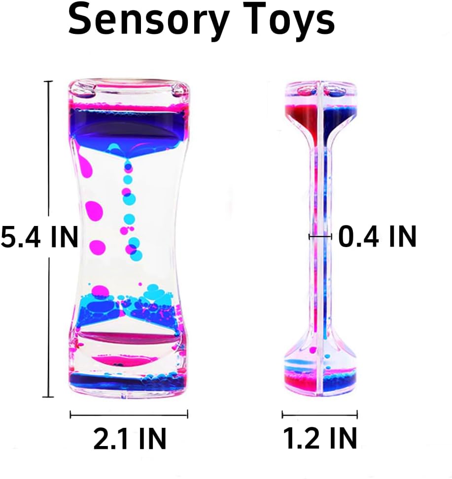 Liquid Motion Bubbler Colorful Oil and Water Sensory Toys Bubbler Timer ADHD Anxiety Autism Fidget