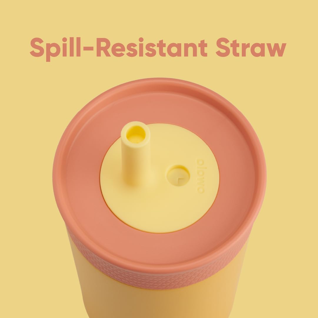 Owala Kids Insulation Stainless Steel Tumbler with Spill Resistant Flexible Straw, Easy to Clean