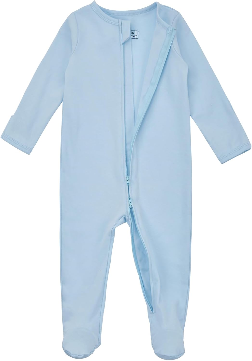 Aablexema Baby Footed Pajamas with Mitten Cuffs Zipper 4-Pack Infant Newborn Cotton Long Sleeve