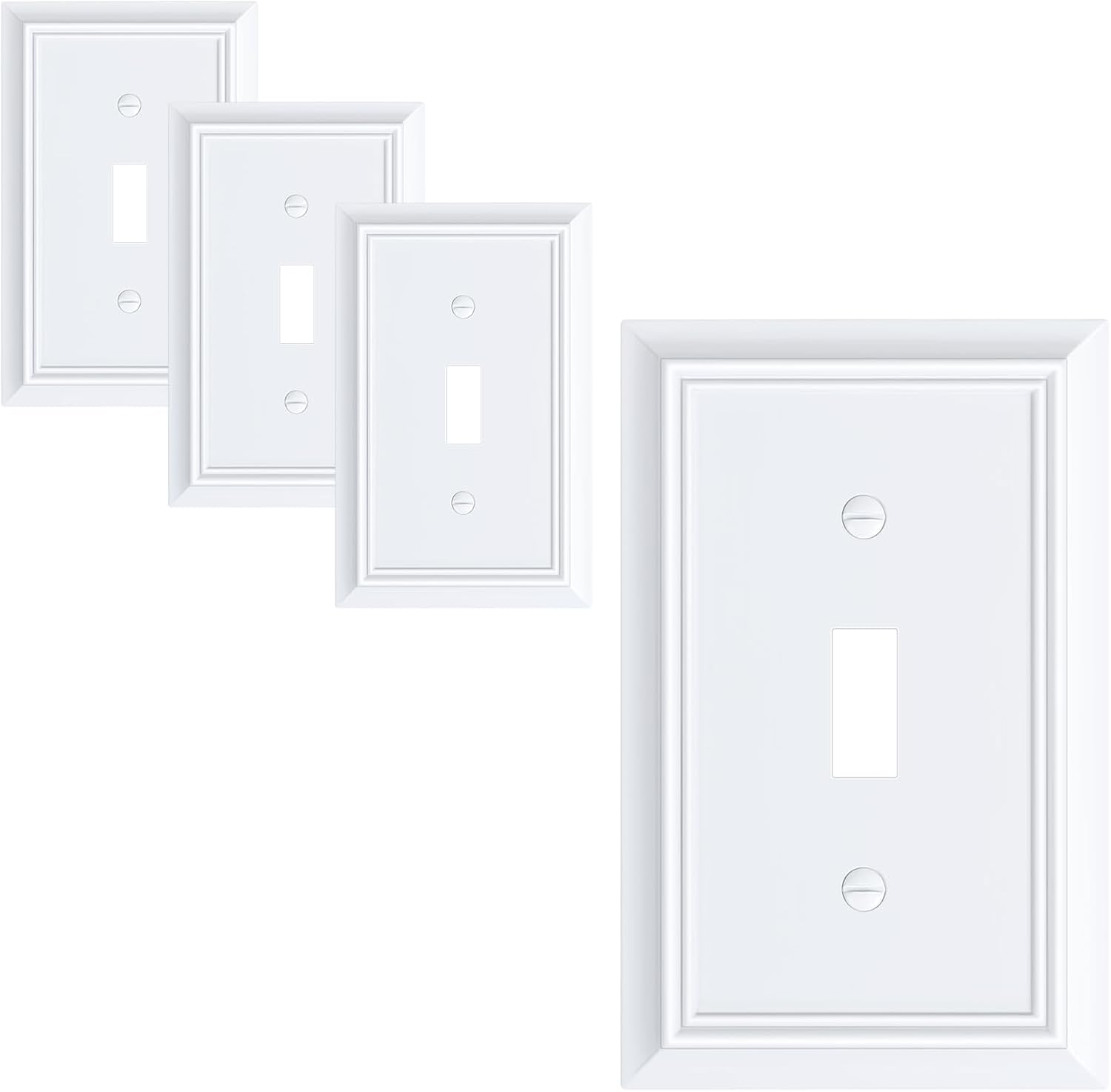 4-Pack Single Toggle Light Switch Cover Plate, Durable Natural Bamboo Fiber Decorative Switch Plate