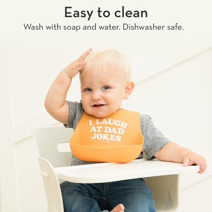 Baby Bib for Eating by Bella Tunno, Waterproof Silicone Bib with Large Food Catcher, Adjustable Fit