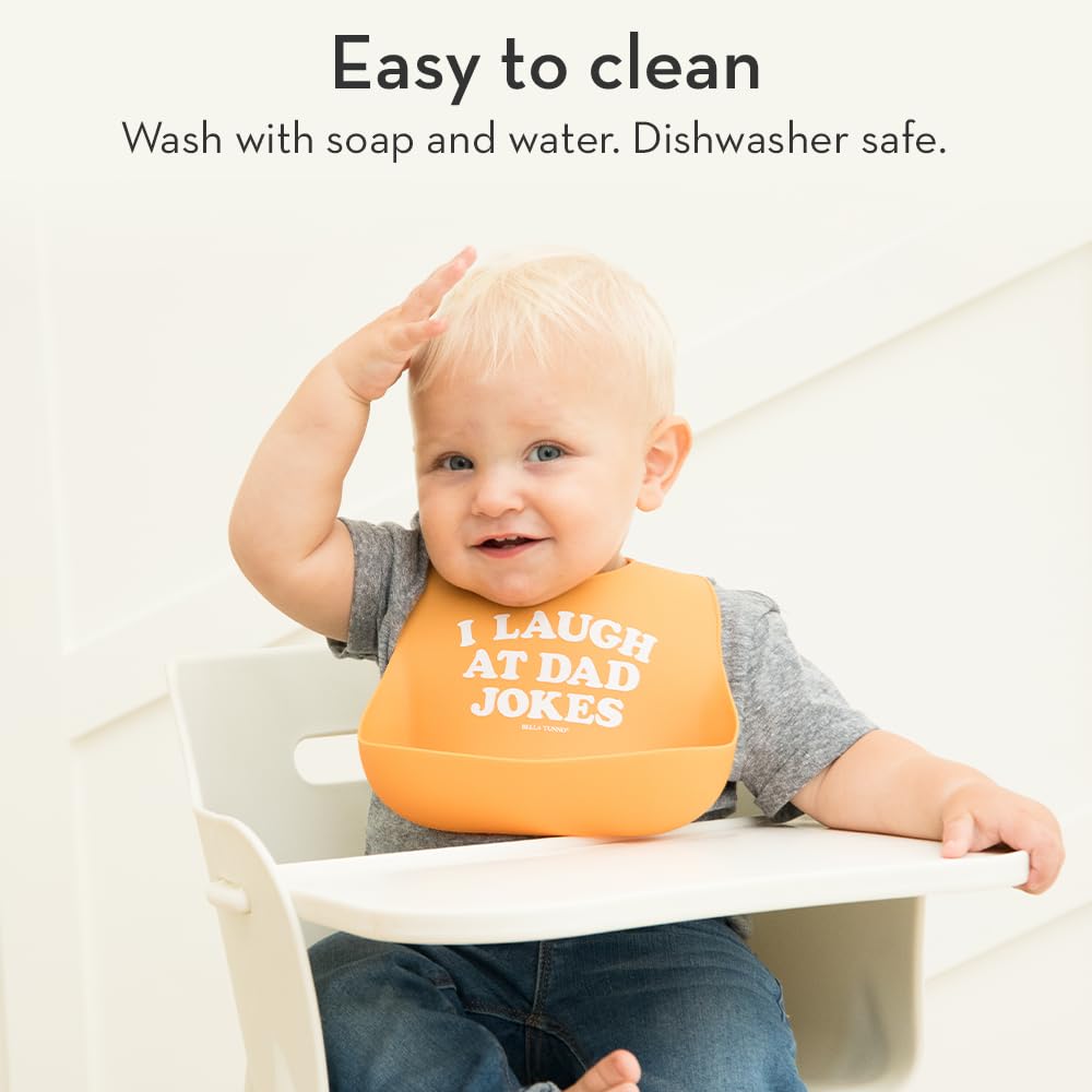 Bella Tunno Baby Bib for Eating, Waterproof Silicone Bib with Large Food Catcher, Adjustable Fit