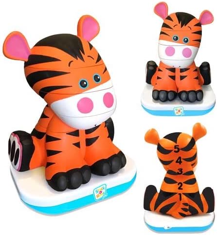 Stack-a-Roos Baby Tiger by Salus Brands - Animal Stacking Toy, Educational Early Learning Toy for
