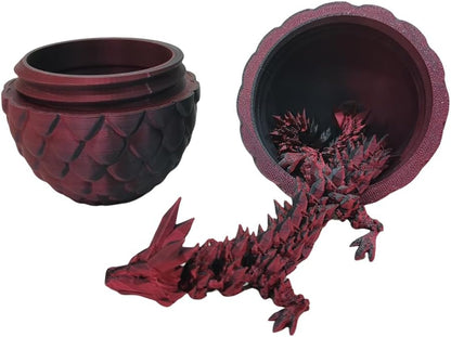 3D Printed Dragon Egg,Dragon Eggs with Dragon Inside,Crystal Dragon Fidget Toys,Full Articulated