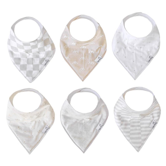 Copper Pearl 6 Pack Soft Cotton Baby Bibs for Drooling and Teething, Absorbent Drool Bibs for Baby
