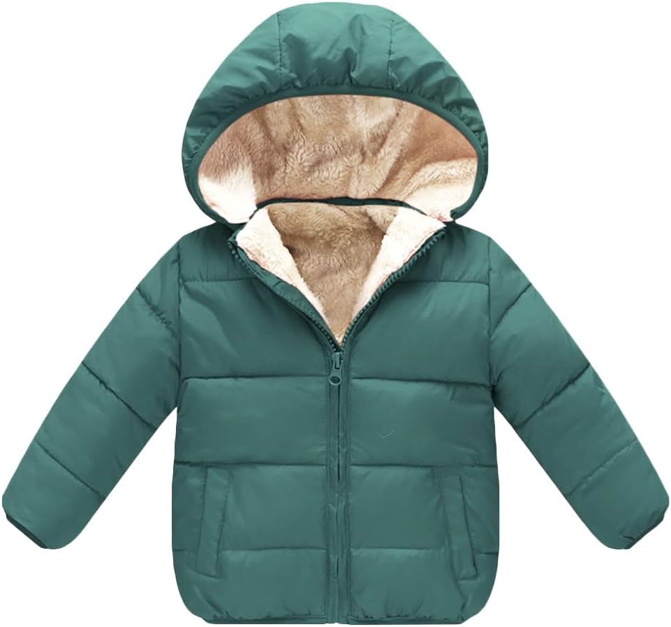 Baby Girls Boys' Winter Fleece Jackets With Hooded Toddler Cotton Dress Warm Lined Coat Outer