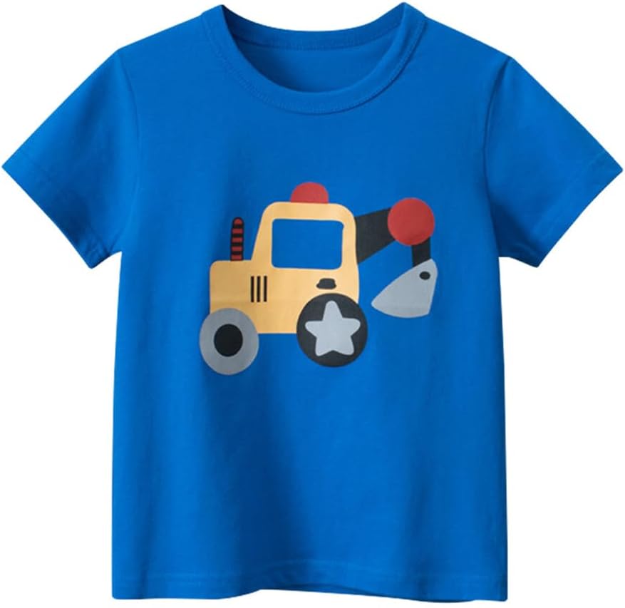 Boys' 4-Pack Excavator Short Sleeve Crewneck T-Shirts Top Tee Size 2-7 Years Toddler Boys' Value