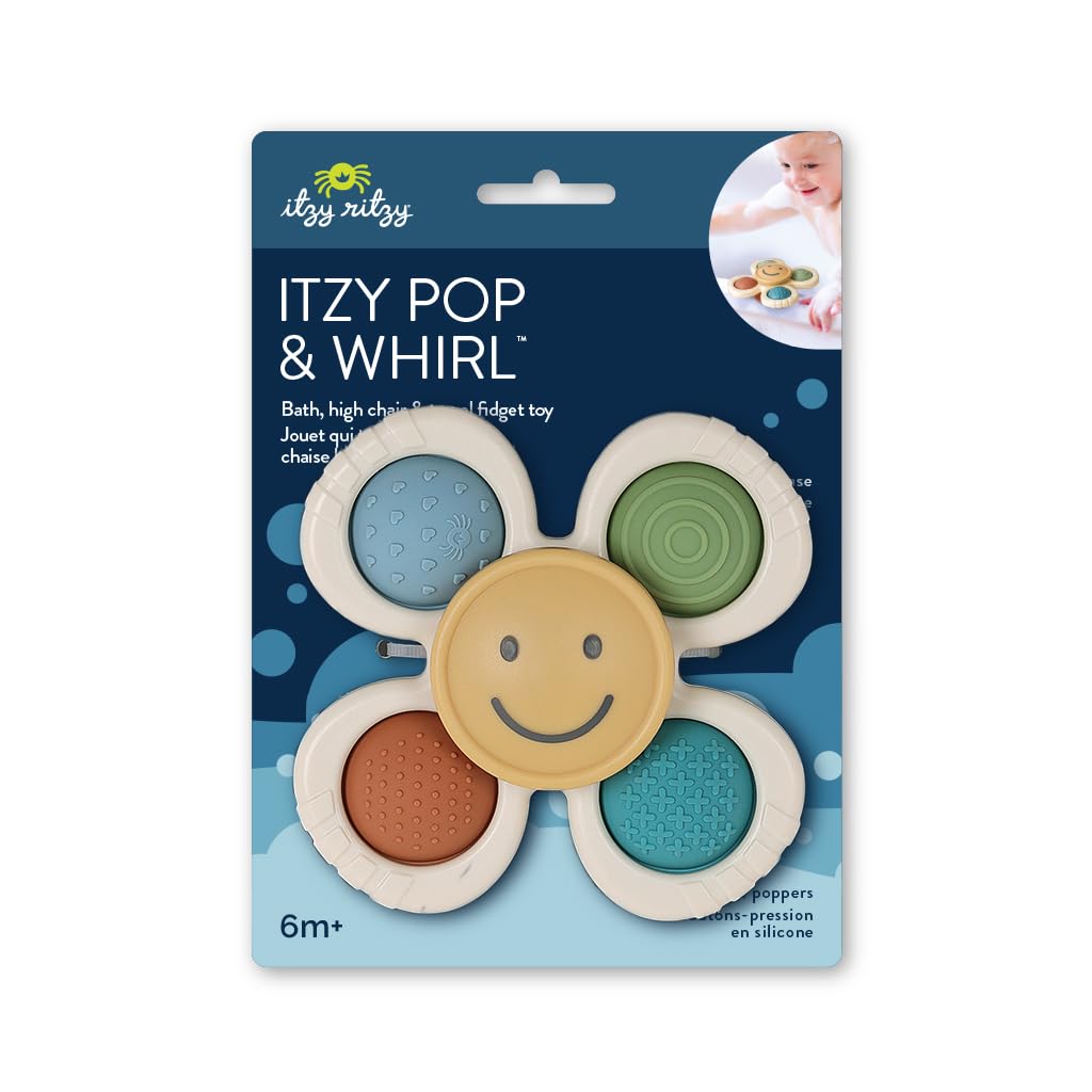 Itzy Ritzy Fidget Toy with Sensory Poppers & Suction Cup; Fidget Toy Sticks to Highchairs, Tables