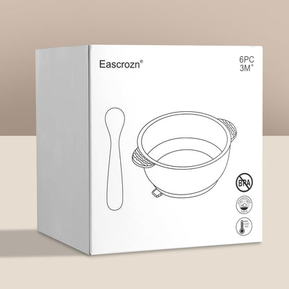 Eascrozn 3 Pack Baby Bowls with Suction and Baby Spoons, BPA Free