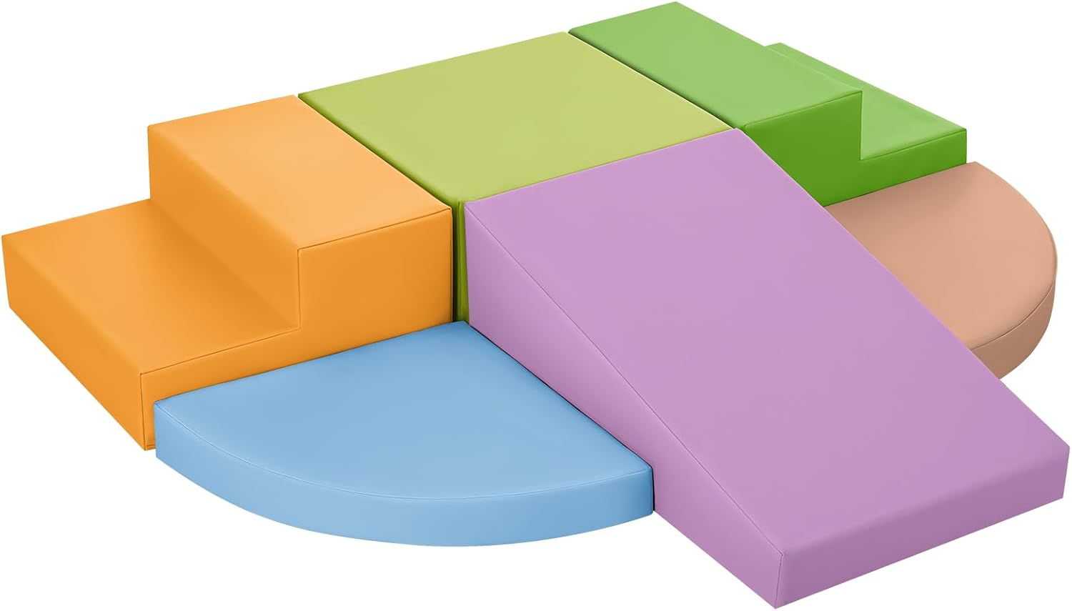 6-Piece Foam Climbing Blocks for Toddlers: Baby Foam Climbing Gym PU Leather Colorful Indoor Toy