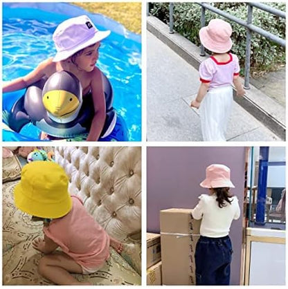 Kids Sun Hat Smile Face Bucket Hat for Girls Boys Summer Sun Protection Cotton Unisex Beach Cap