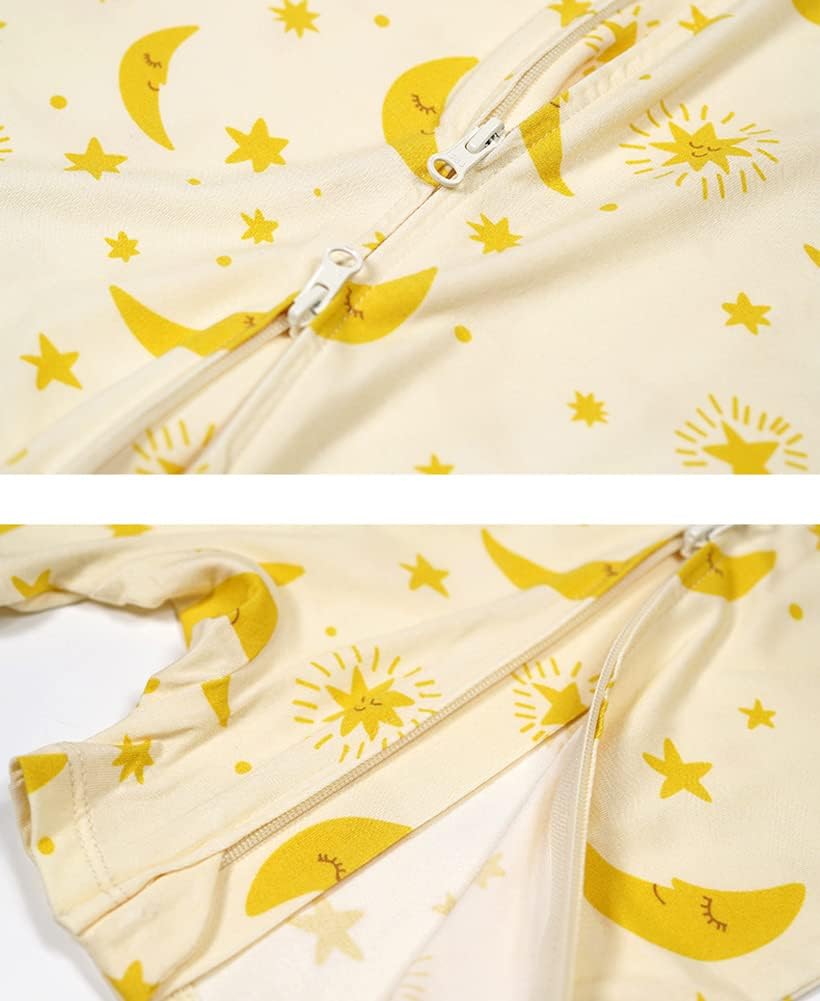 Teach Leanbh Baby Boys Girls 2 Pack Bamboo Viscose Pajamas 2 Way Zipper Short Sleeve Romper