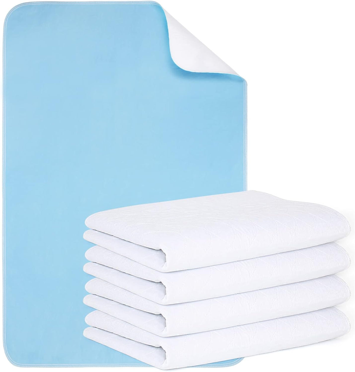 Reusable Incontinence Bed Pads (4 Packs), washable bed pad, Heavy Absorbency (4-Layer) Waterproof