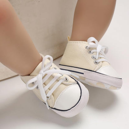 Unisex Baby Girls Boys Canvas High-top Shoes, Newborn Infant Anti-Slip Soft Sole Frist Walking