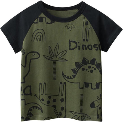 Boys' 4-Pack Excavator Short Sleeve Crewneck T-Shirts Top Tee Size 2-7 Years Toddler Boys' Value