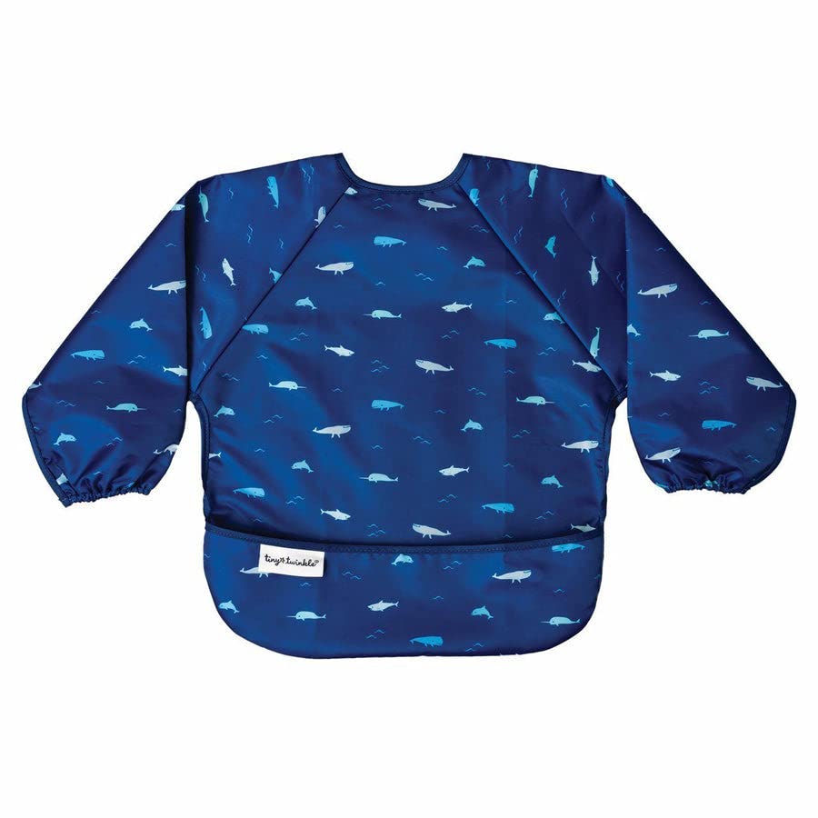 Tiny Twinkle Mess Proof Baby Bib,Waterproof Smock Baby Bib for Eating,Machine Washable Long Sleeve