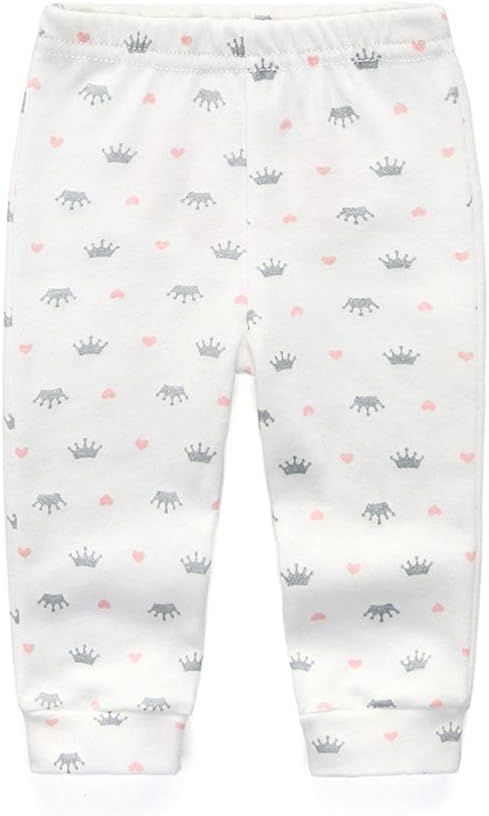 Unisex Newborn Baby Cotton 4-Pack Pants Embroidery Pringting Casual Leggings 0-24 Months for Boys