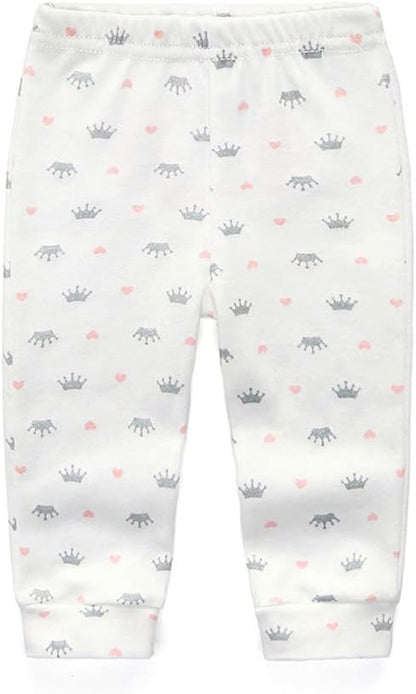 Unisex Newborn Baby Cotton 4-Pack Pants Embroidery Pringting Casual Leggings 0-24 Months for Boys