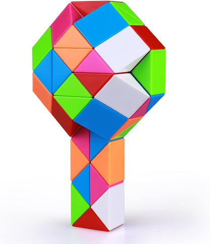Fidget Magic Snake Cube Puzzles Twist Ruler Speed Cubes Brain Teaser Game Toys for Kids (60 BLOCK