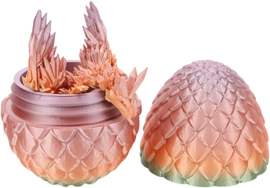 Cessfle 3D Printed Dragon in Egg, Fly Dragon Egggs with Dragon Inside Full Articulated Dragon Egggs
